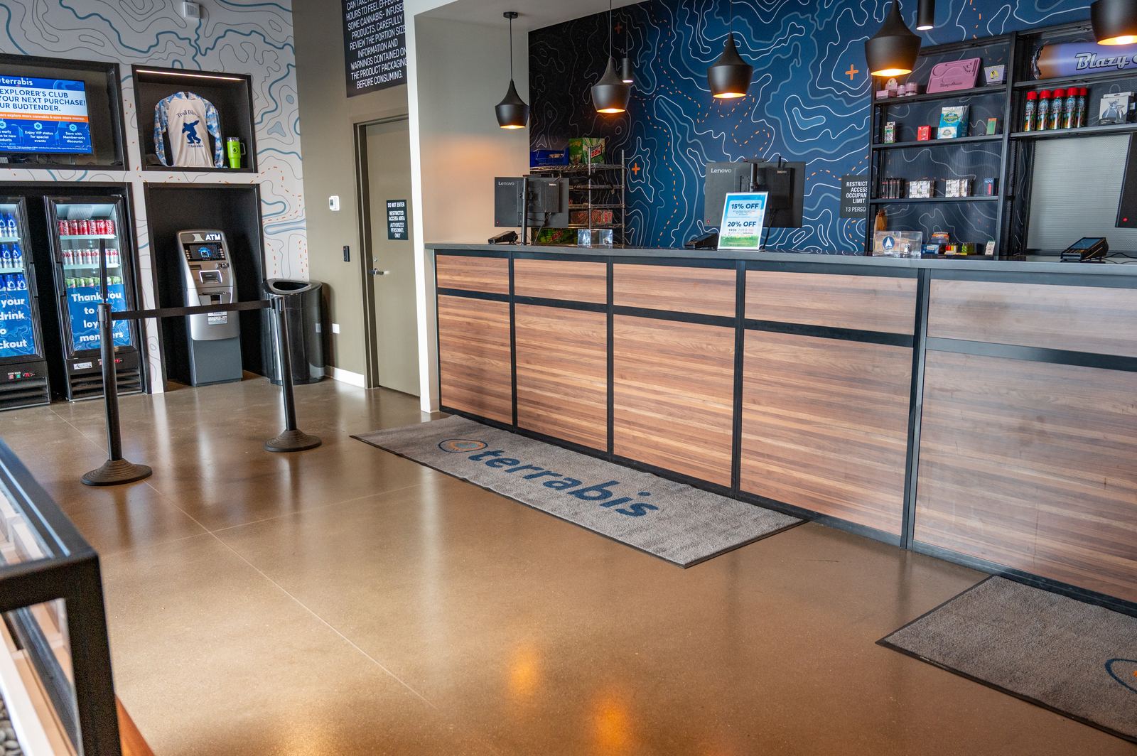 Terrabis dispensary checkout counter in Dixon, IL